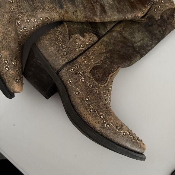 Sterling River Cowgirls SR2032 Leather Brown/Cherry Western 8.5 Womens Rhineston - Picture 3 of 13